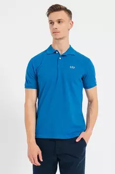 Футболка из пике с воротником Gap, синий