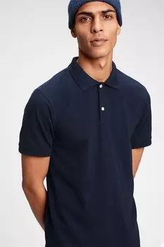 Футболка из пике с воротником Gap, синий