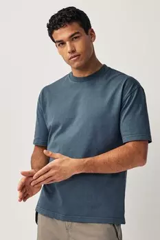 Футболка из плотного 100% хлопка, окрашенная в технике Garment Dyed Next, синий