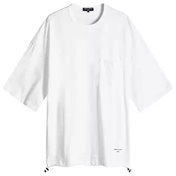 Футболка из плотной ткани с карманом на шнурке Comme Des Garons Homme, белый