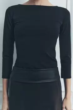 Футболка из полиамида ZARA, черный
