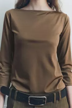 Футболка из полиамида ZARA, кэмел