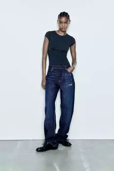 Футболка из полиамида ZARA, синий