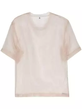 Футболка из прозрачной органзы Patrizia Pepe, бежевый