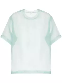 Футболка из прозрачной органзы Patrizia Pepe, зеленая