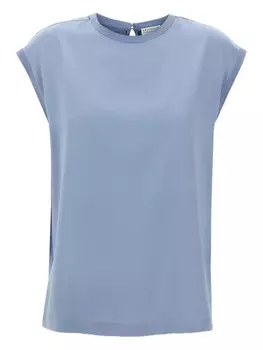 Футболка из шелка Brunello Cucinelli, синий