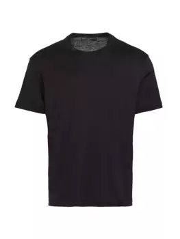 Футболка из шелковой ткани с круглым вырезом Brett Johnson, черный