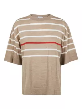Футболка из шерсти Brunello Cucinelli, коричневый