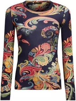 Футболка из шерсти с принтом ETRO, синий