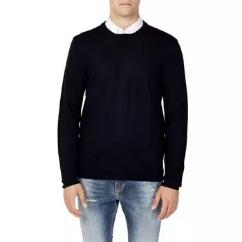 Футболка из синей шерсти Armani Exchange