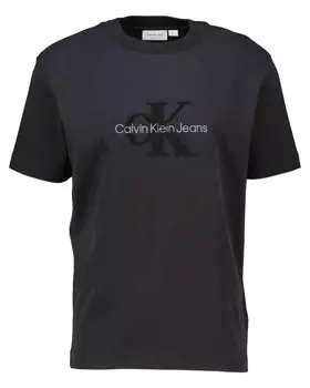 Футболка из синели с монологом Calvin Klein Jeans, черный