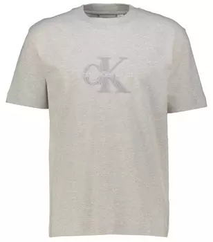 Футболка из синели с монологом Calvin Klein Jeans, белый