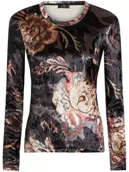 Футболка из синели с принтом ETRO, черный