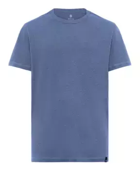 Футболка из смешанного льняного хлопкового джерси Ss Boggi Milano, синий