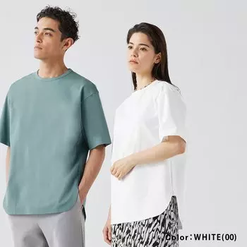 Футболка из смеси хлопка стрейч с круглым вырезом PLST, белый