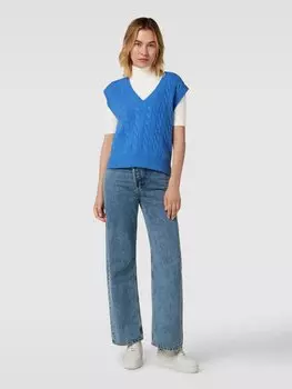 Футболка из смеси вискозы и эластана с воротником-стойкой Lauren Ralph Lauren, кремовый