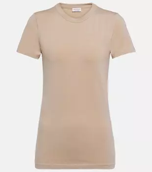 Футболка из смесового хлопка Brunello Cucinelli, бежевый