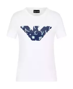 Футболка из смесового хлопка Emporio Armani, белый