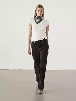 Футболка из смесового хлопка Massimo Dutti, бежевый