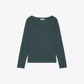 Футболка из смесового хлопка с круглым вырезом и длинными рукавами Marc O'Polo, цвет night pine