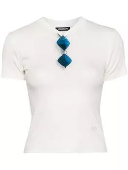 Футболка из смесового хлопка с V-образным вырезом Ground Zero, белый