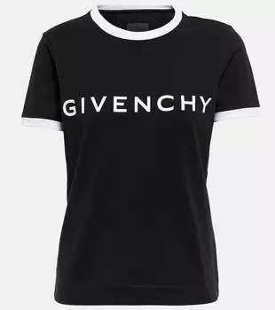 Футболка из смесового хлопкового джерси GIVENCHY, разноцветный