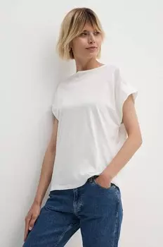 Футболка из смесового льна Sisley, бежевый