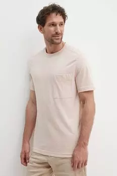 Футболка из смесового льна United Colors of Benetton, розовый