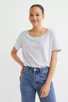 Футболка из смесового модала H&amp;M, светло-голубой серый