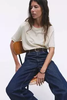 Футболка из смесового шелка H&M, бежевый