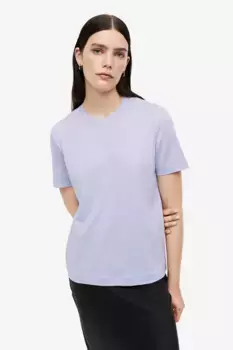 Футболка из смесового шелка H&M, лиловый