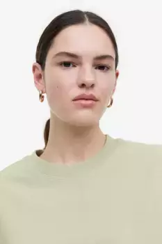 Футболка из смесового шелка H&M, зеленый
