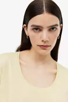 Футболка из смесового шелка H&M, желтый