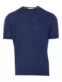 Футболка из смесового шелка Paolo Pecora, синий