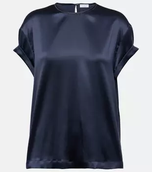 Футболка из смесового шёлка Brunello Cucinelli, Midnight