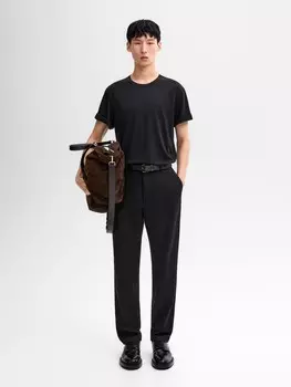 Футболка из смесовой шерсти Massimo Dutti, черный