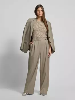 Футболка из смесовой шерсти с отделкой пайетками Marc Cain, оливковый