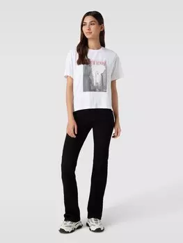 Футболка из смесовой вискозы с принтом Emporio Armani, белый
