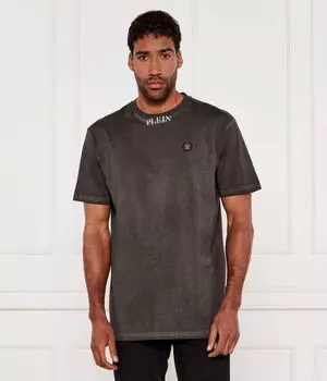Футболка из старой краски Regular fit Philipp Plein, черный