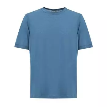 Футболка из светло-голубого хлопка Brioni