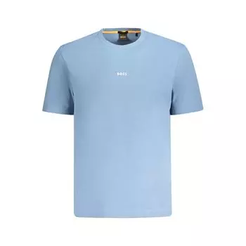 Футболка из светло-голубого хлопка Hugo Boss