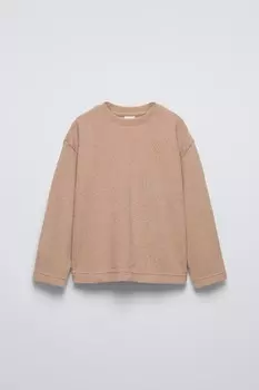 Футболка из ткани Soft Touch ZARA, бежевый