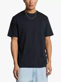 Футболка из тончайшего хлопка обычного кроя Lyle & Scott, темно-синий