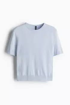 Футболка из тонкой вязки H&M, голубой