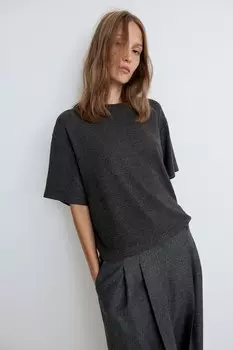Футболка из тонкой вязки H&M, серый