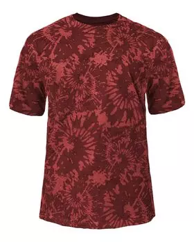 Футболка из трехцветной смеси с узором «тай-дай» Badger, цвет red tie-dye