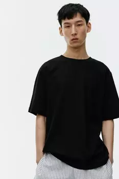 Футболка из трикотажа букле Arket, черный