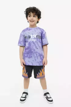 Футболка из трикотажа H&M, фиолетовый