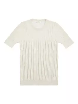 Футболка из трикотажного полотна в рубчик Zanone, нейтральный