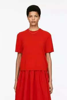 Футболка из трикотажной мериносовой шерсти Arket, красный